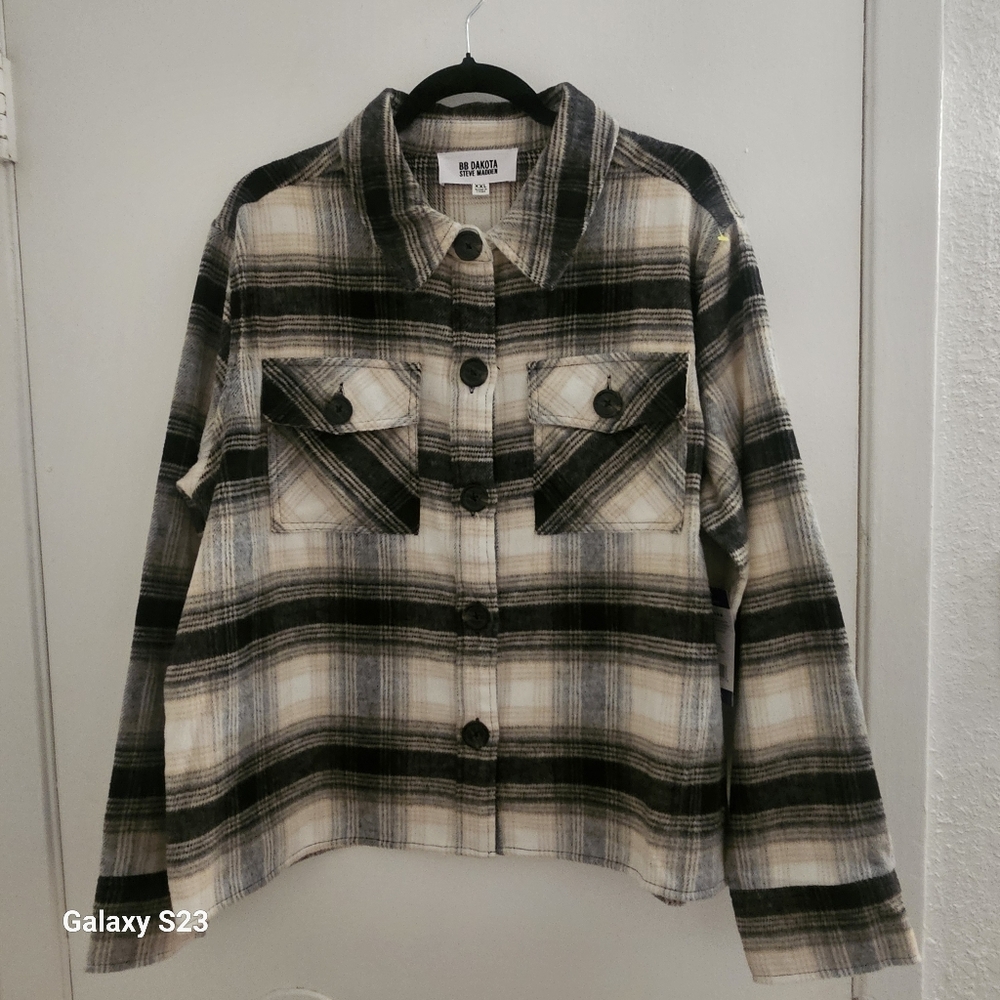 BB Dakota Steve Madden Boxy Shacket 2XL Women Black & White